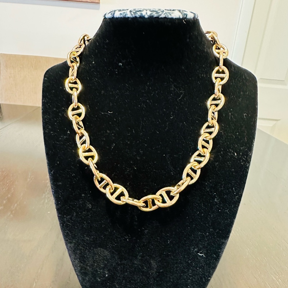 BaubleBar Sugarfix Gold Tone 18” Mariner Link Chain Necklace